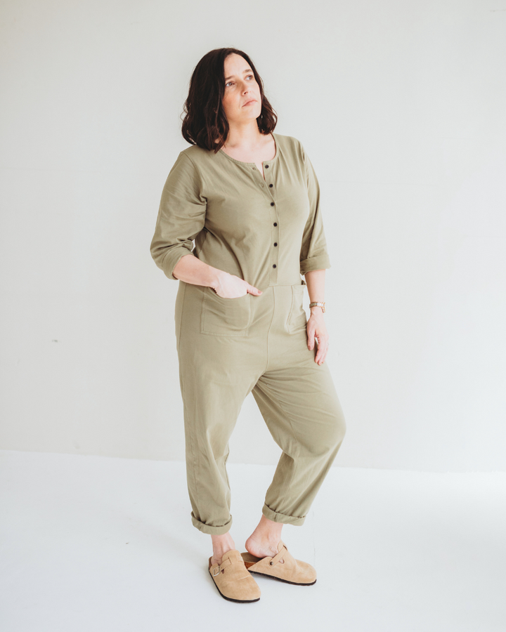 Mila Olive Dungarees