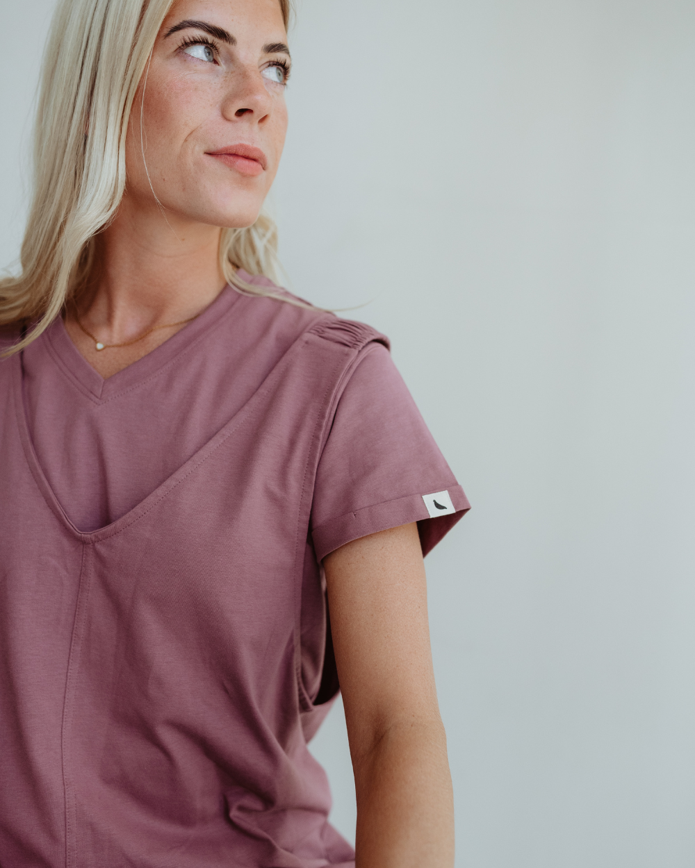 Sustainable womens plum / pink t-shirt