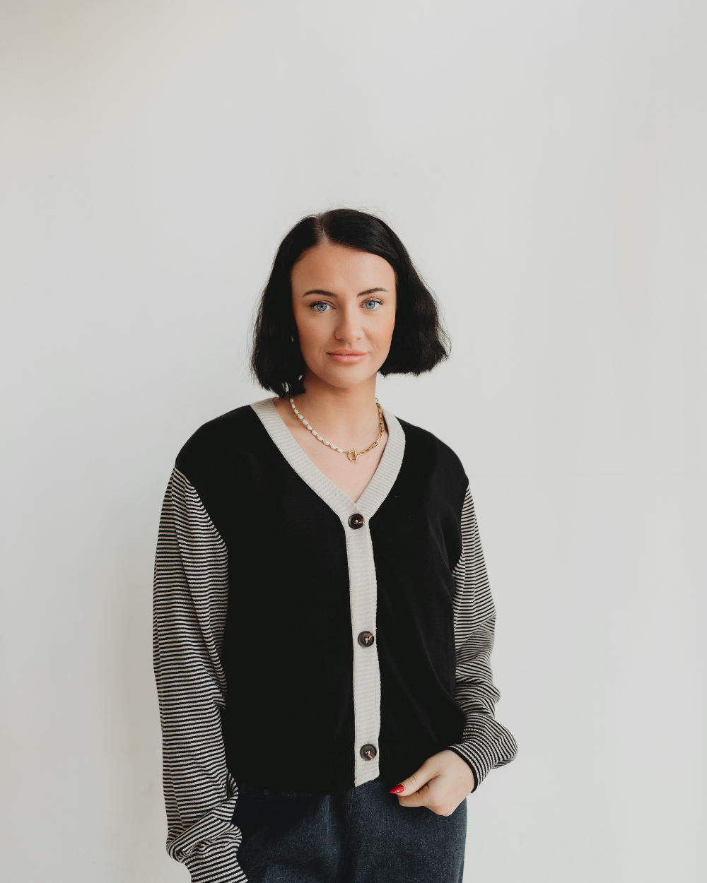 Black cotton cardigan women's clearance