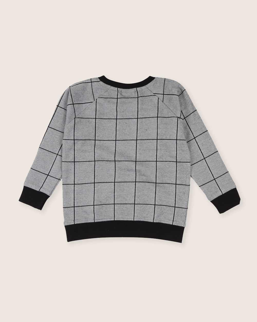Gender-neutral kids grey pattern sweatshirt
