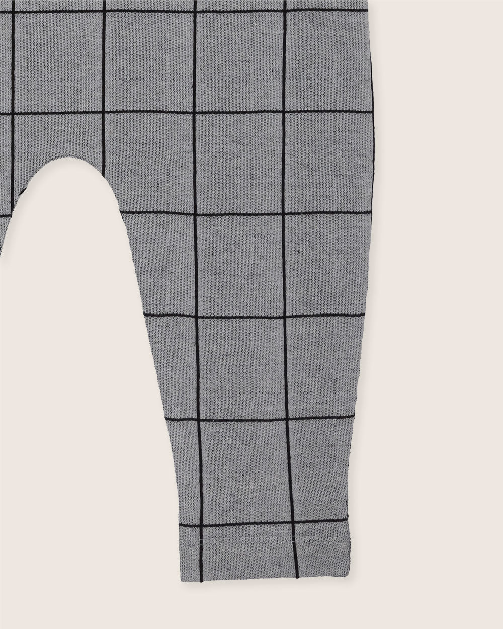 Eco-friendly grey square pattern kids dungarees