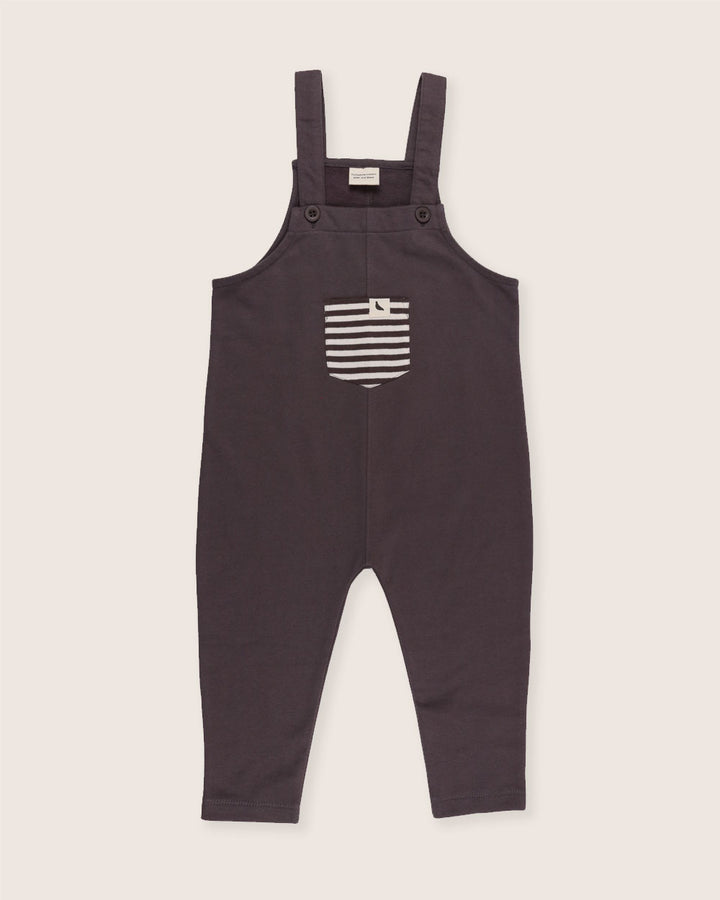 Midnight Charcoal Plain Dungarees
