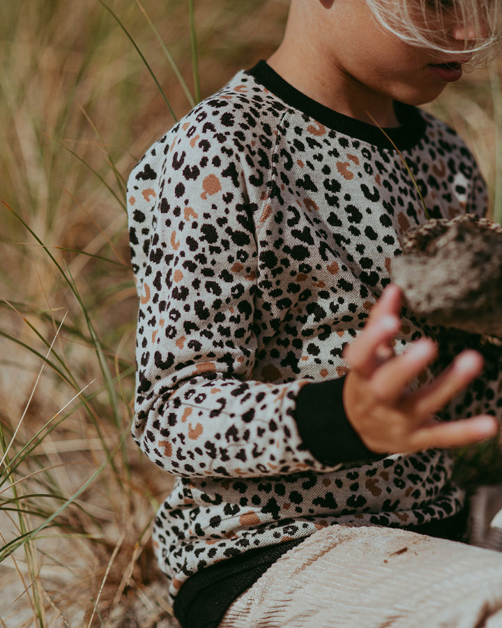 Leopard Animal Jacquard Sweatshirt