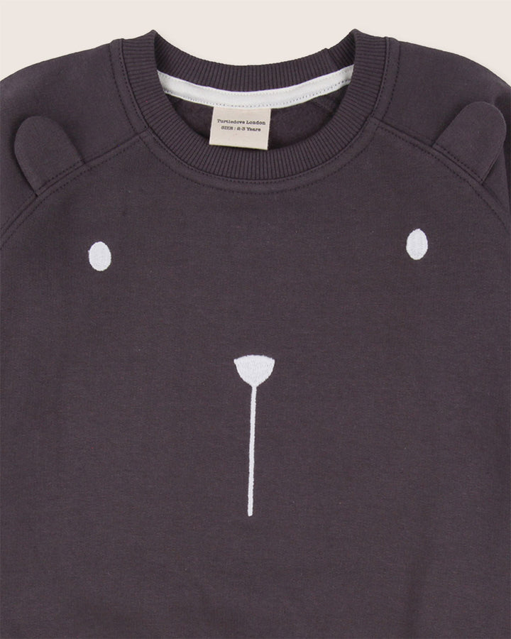 Charcoal Bear Face Sweatshirt