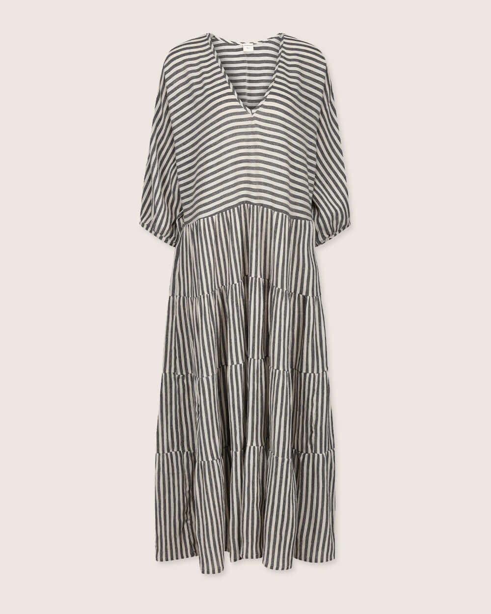 Organic cotton stripe woven ladies dress