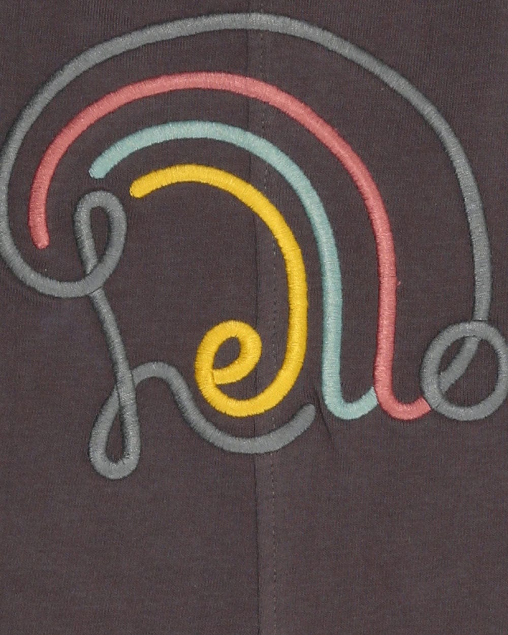 Plain Dungaree with Hello Embroidery - Turtledovelondon