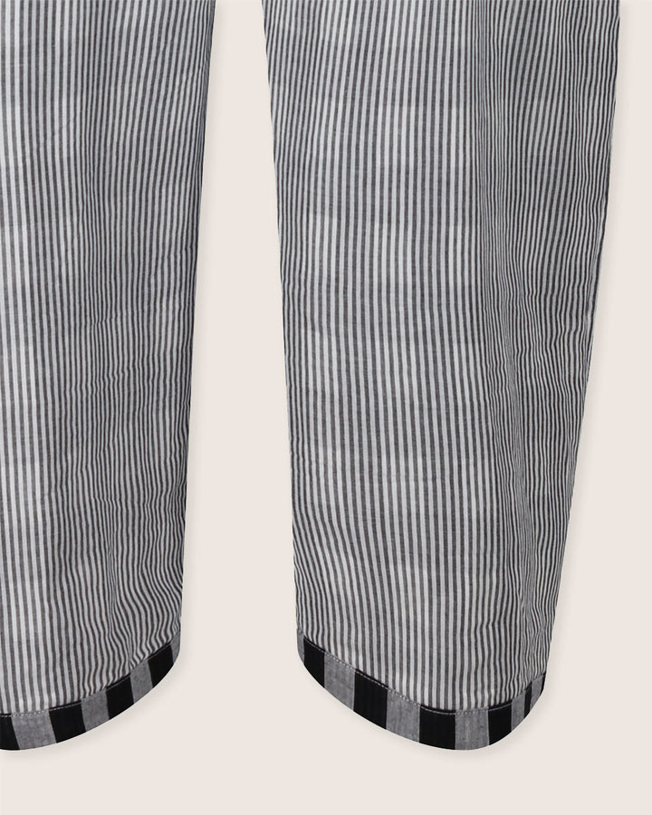 Grey stripe ladies dungarees