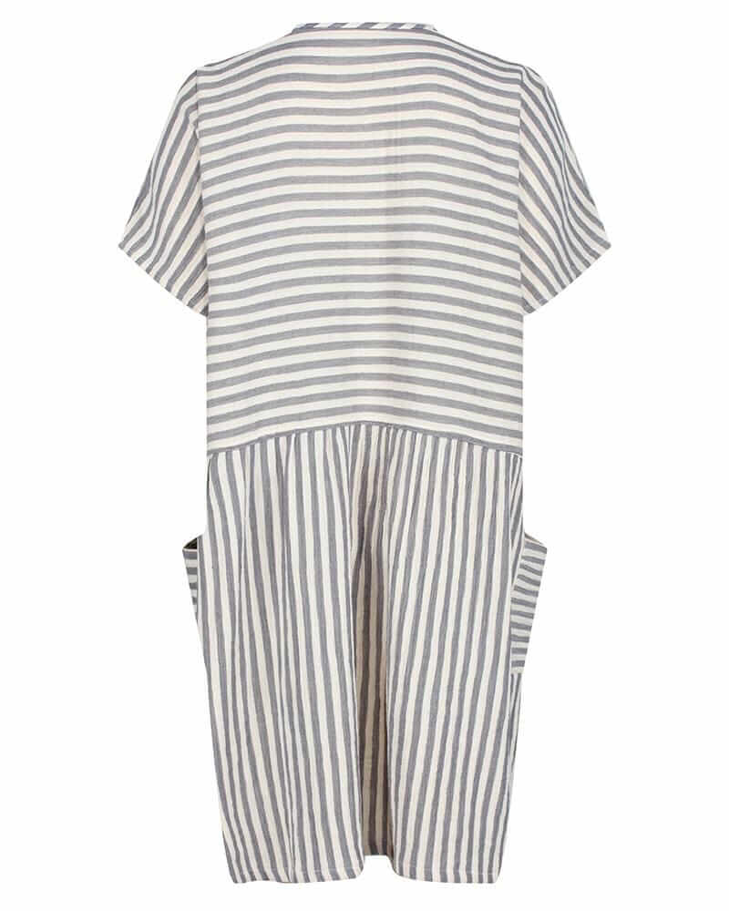 Reversible Tunic Dress - Crinkle Stripe - Turtledovelondon