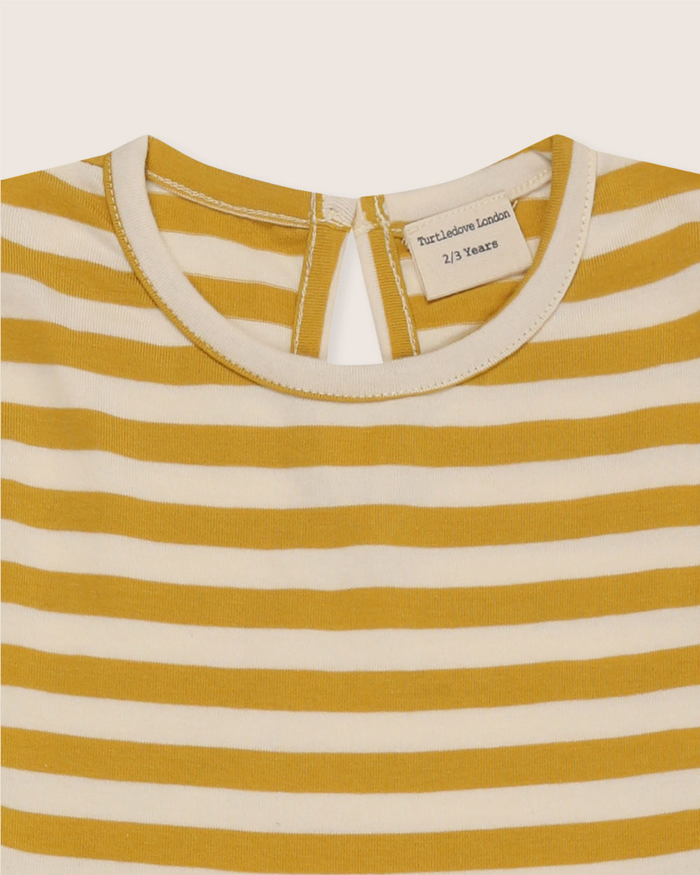 Yellow stripe organic cotton kids dress