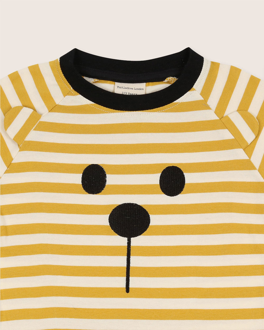 Yellow stripe organic cotton kids short-sleeve top