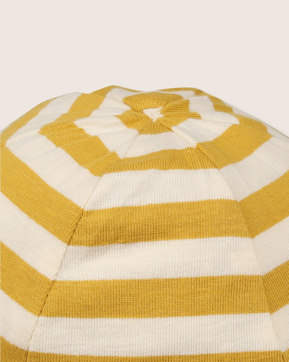 Eco-friendly organic cotton yellow stripe baby hat