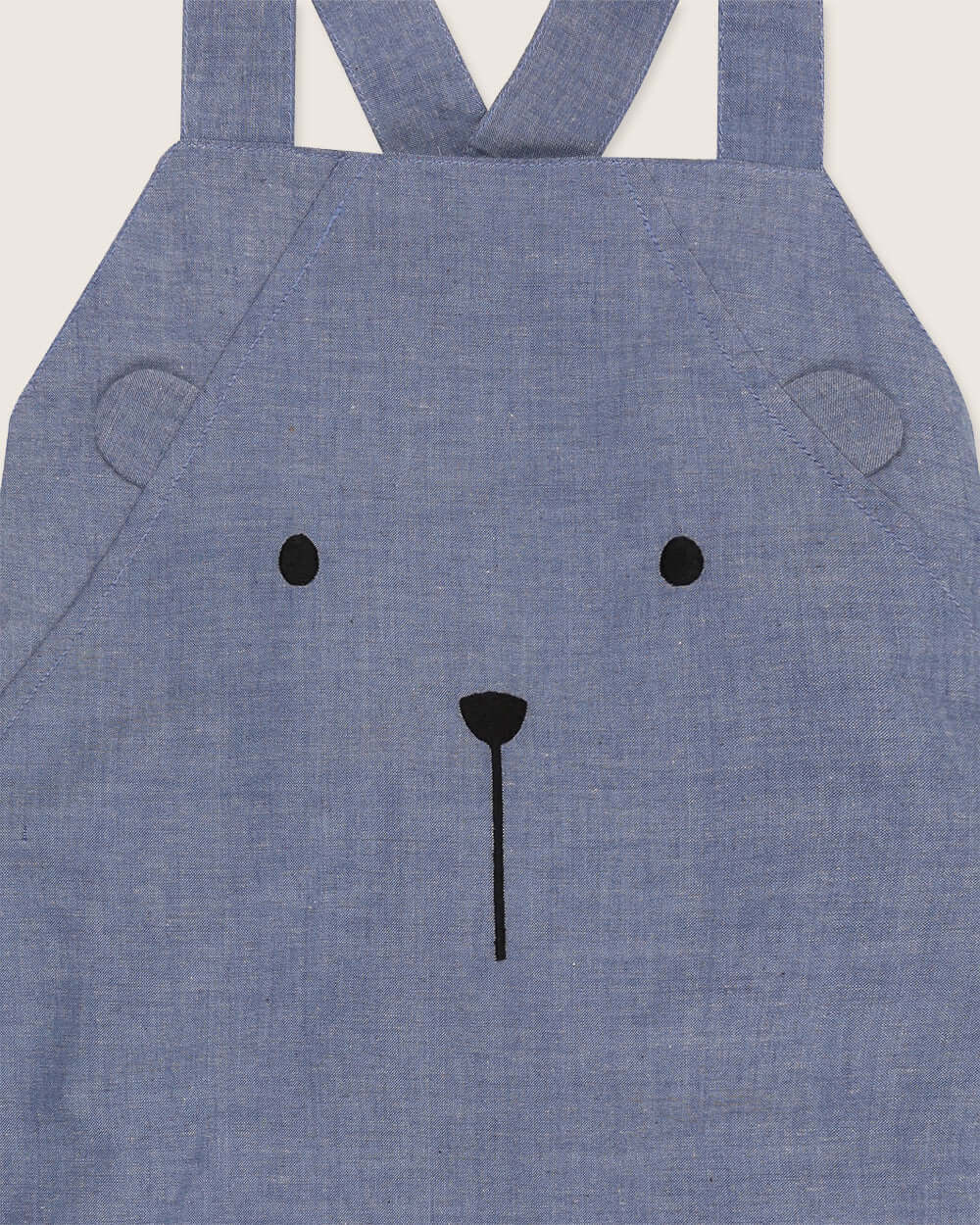 Bear face organic cotton short kids dungarees