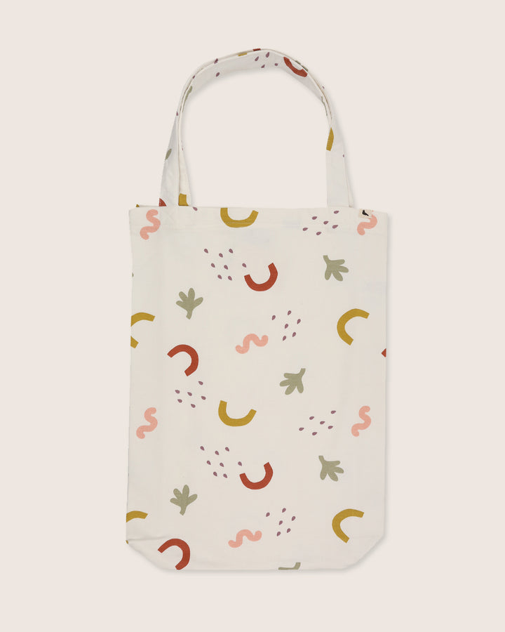 Sustainable organic cotton printed tote bag